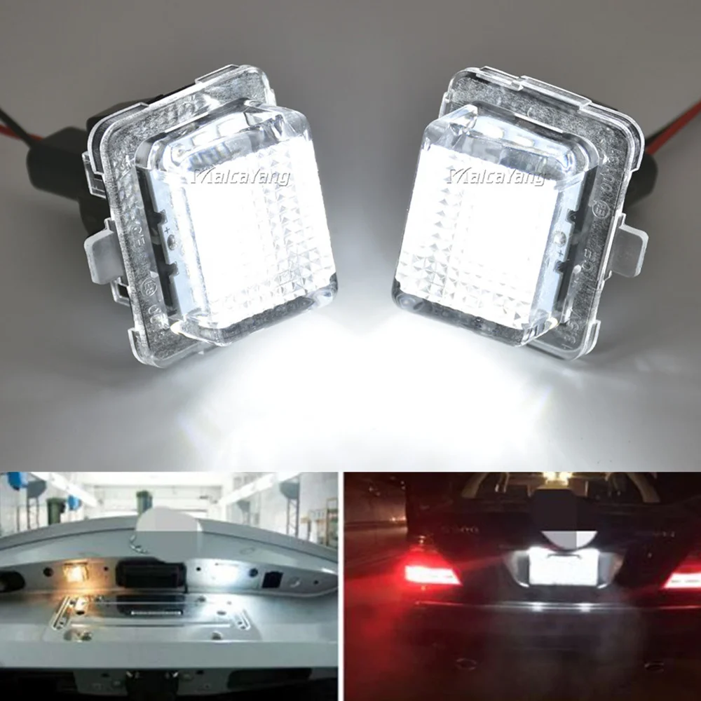 

2Pcs/A Set 12V LED Car License Plate Light For Mercedes Benz C E CL Class W204 W212 C207 W221 S204 C216 Lamp Replacement Canbus