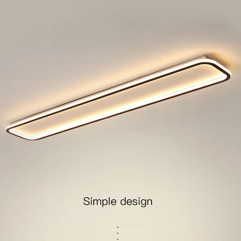 

Современная простая прямоугольная Светодиодная потолочная лампа для гостиной, столовой, кухни, спальни, коридора, люстра с дистанционным управлением