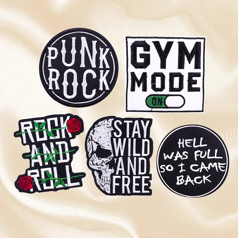 Набор нашивок с вышивкой в стиле панк/Рок/Череп