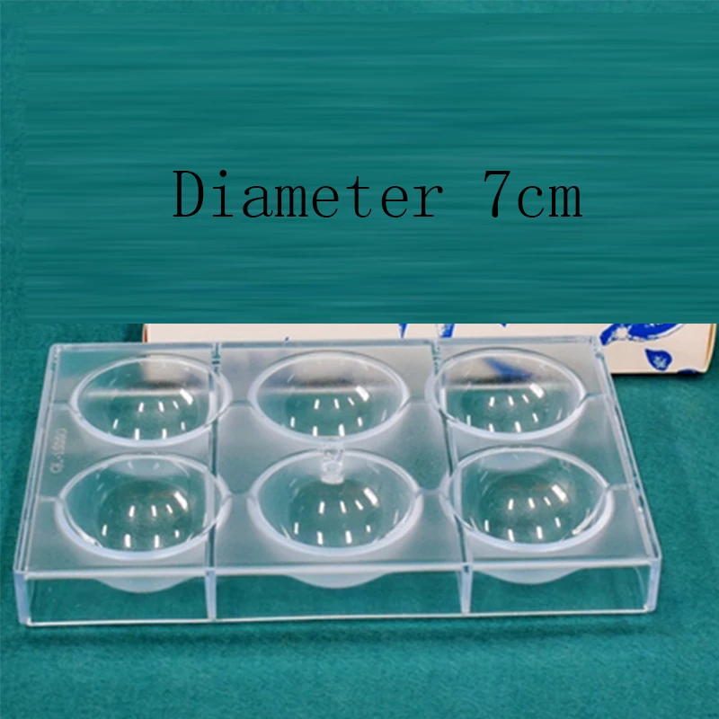 

6 Cavity Chocolate Mold Polycarbonate Diameter 7cm Hemisphere Mold