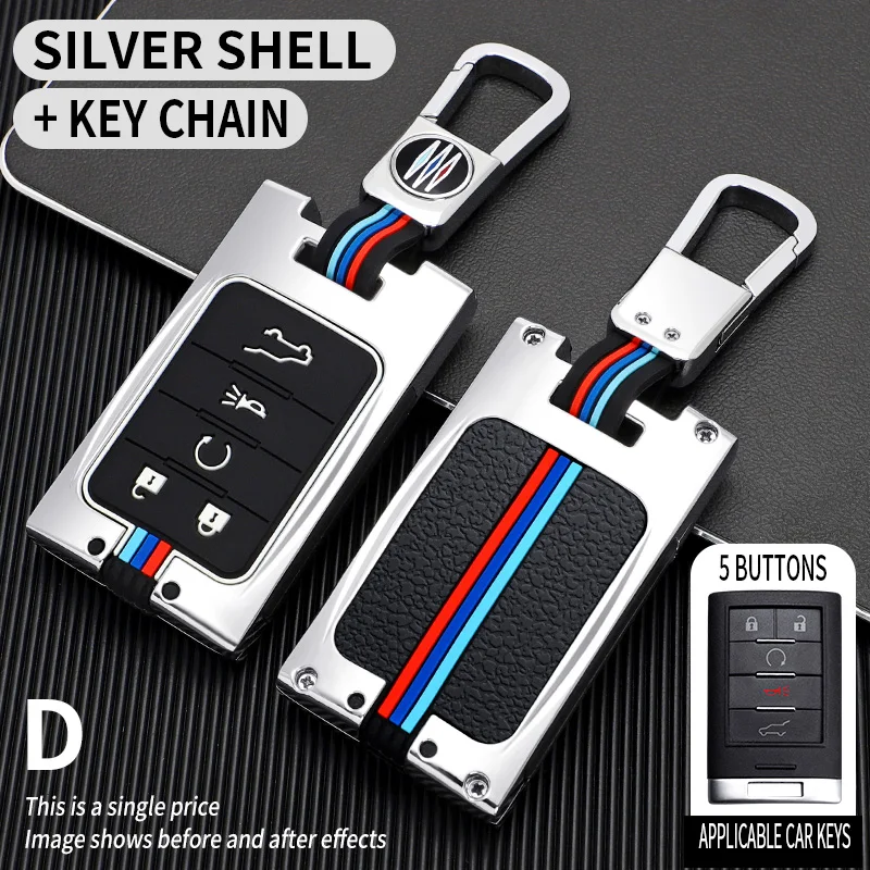 

Zinc Alloy Car Key Cover Case For Cadillac CTS ATS XTS SLS SRX XLS DTS STS Seville Escalade 3/4/5Button Chevrolet C7 Corvette