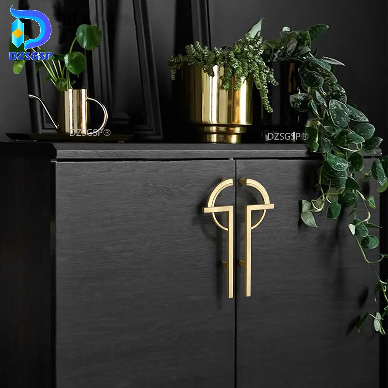 

Decor Furniture Handles Hardware Gold Gray Light Luxury Cabinet Door Handle Kitchen Bedroom Bathroom Shoe Cabinet Drawer Pulls