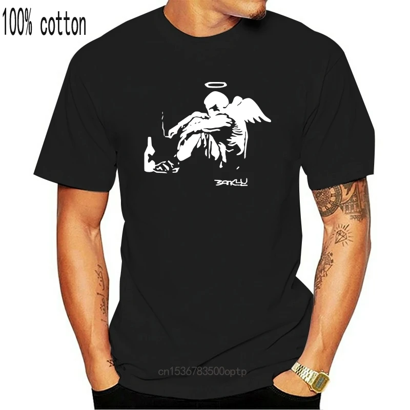 Граффити Бэнкси с изображением опавшего ангела мужские женские футболки Tank