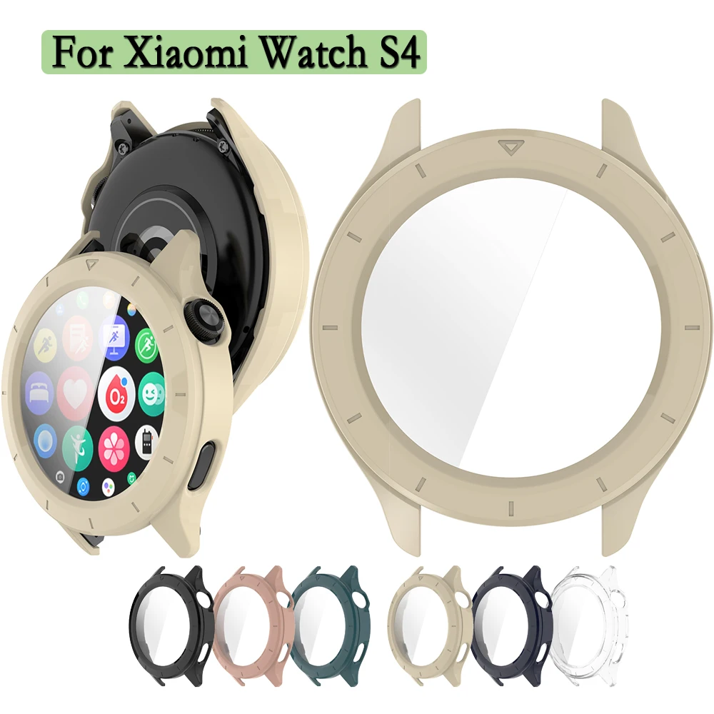Для Xiaomi Watch S4 2 в 1 защитный чехол с защитой корпуса из закаленного стекла для ПК