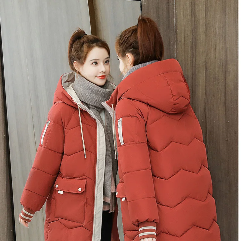 Korean Style Womens Loose Oversized Long Jackets  Women's Down Basic Jacket Techwear Women Snow Coat Lady Windbreaker Outerwear