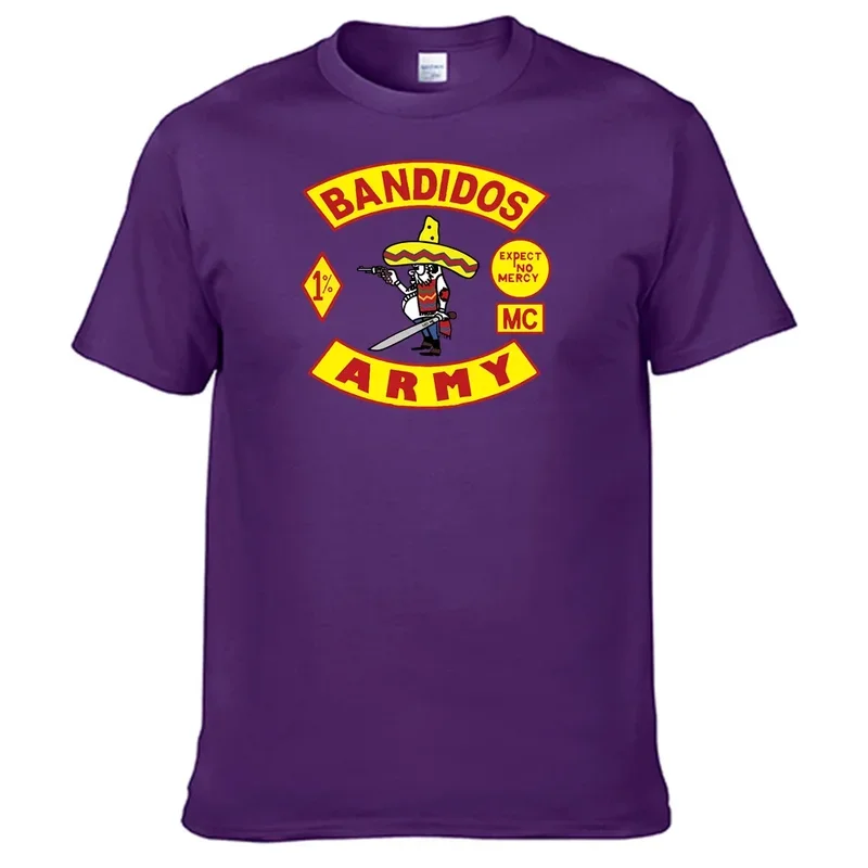 Motorcycle club Bandidos army T shirt 100% cotton men T-shirt N02