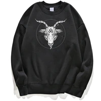 satan goat head hoodie sweatshirts sweatshirt jumper hoody hoodies streetwear pullovers winter autumn pullover black rewneck