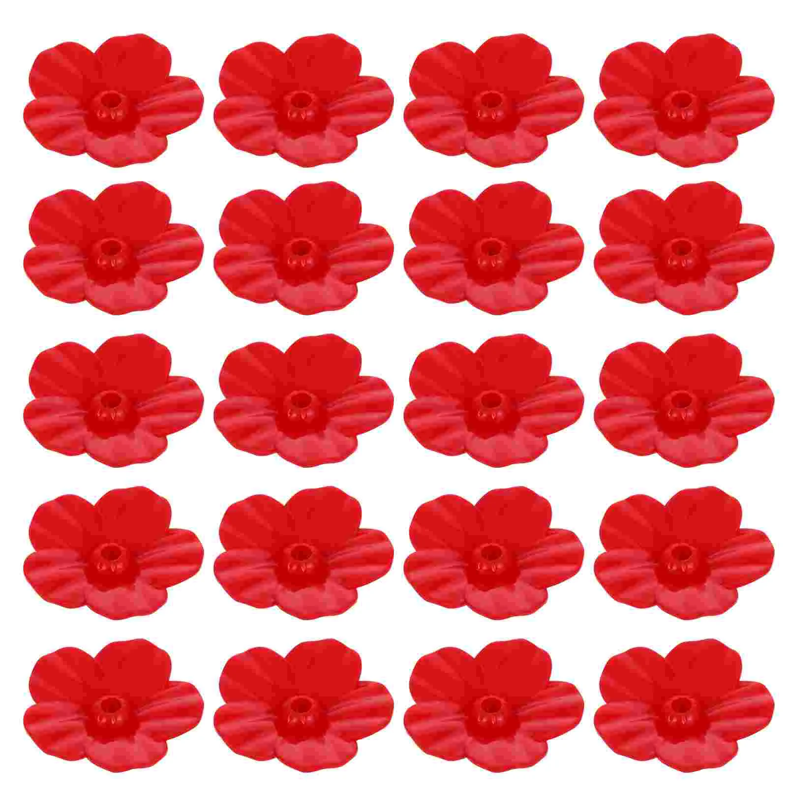 

25pcs Replacement Flower Plastic Flower for Feeder Use (Red)
