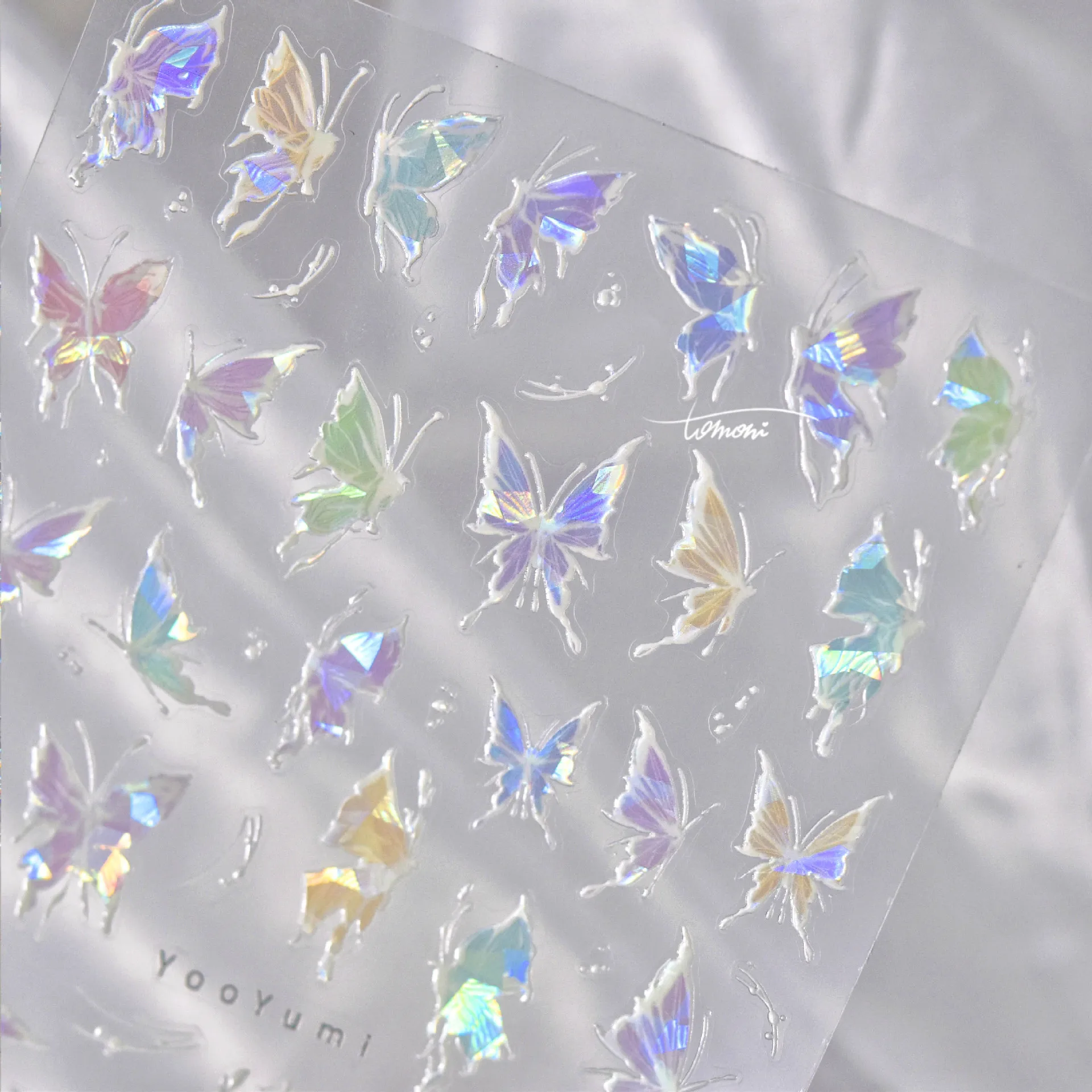 

5D Realistic Stamp Gold Silver Red Laser Holographic Gorgeous Big Butterfly Adheisve Nail Art Stickers Decals Manicure Charms