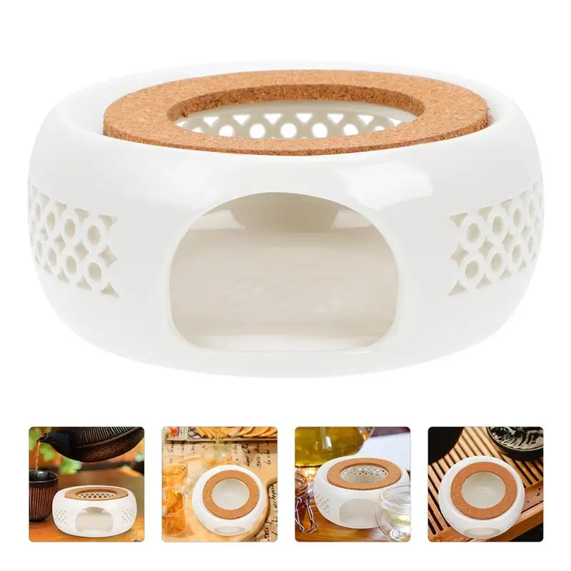

Creative Teapot Heater Teapot Warming Base Household Teapot Warmer (White)