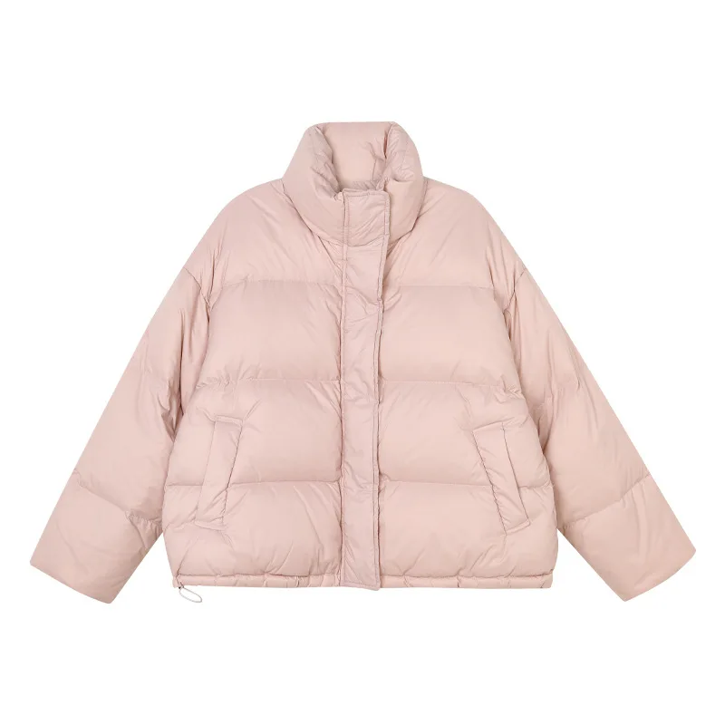 Standing Collar Short Shirts and Blouses Jacket Woman Winter 2023 Oversize New In Outerwear Spring Female Parka Demi-season