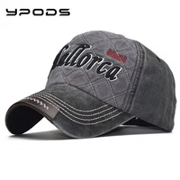 new cotton old washed baseball cap plaid large letter embroidered baseball cap outdoor sun hat