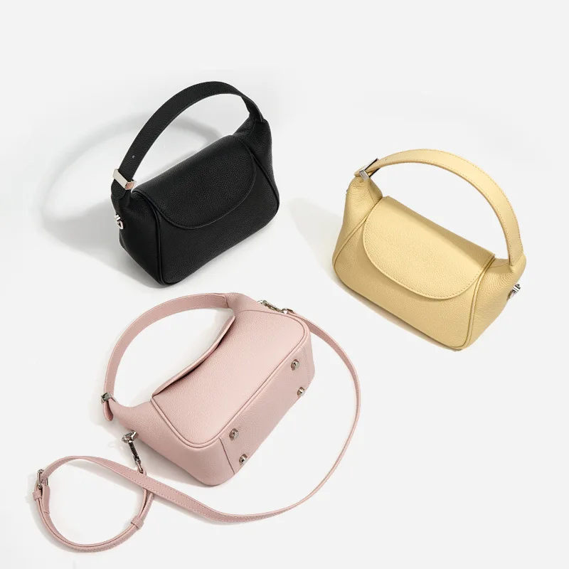 2023 summer women's bag new senior sense head layer cowhide toast bag niche fashion single shoulder handbag small square