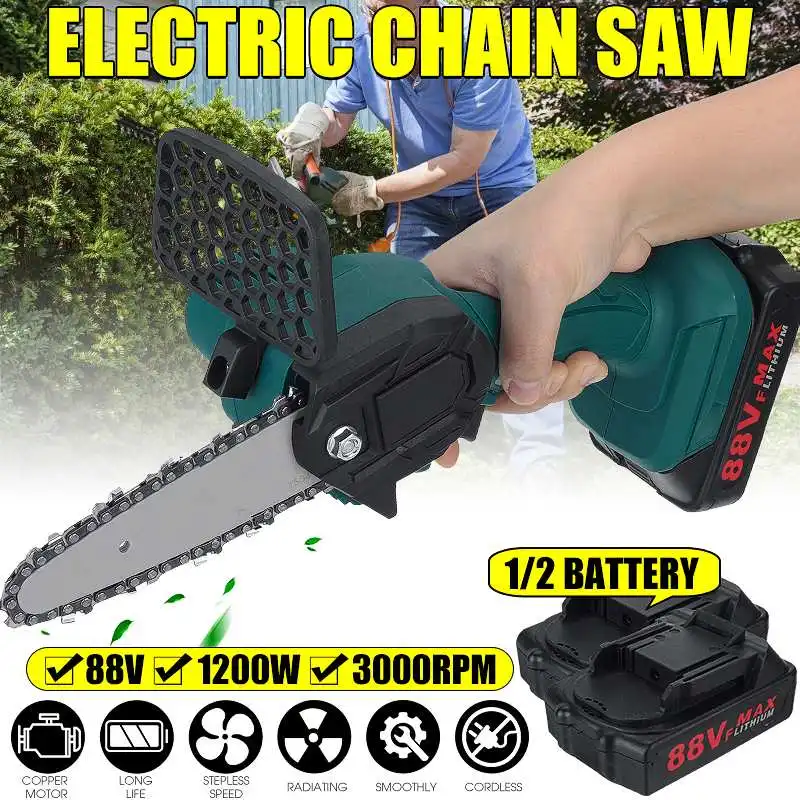 

1200W 4 Inch Mini Electric Chain Saw For Makita 18V Batttery Wood Cutter Chainsaw 88V Woodworking Pruning Garden Power Tool