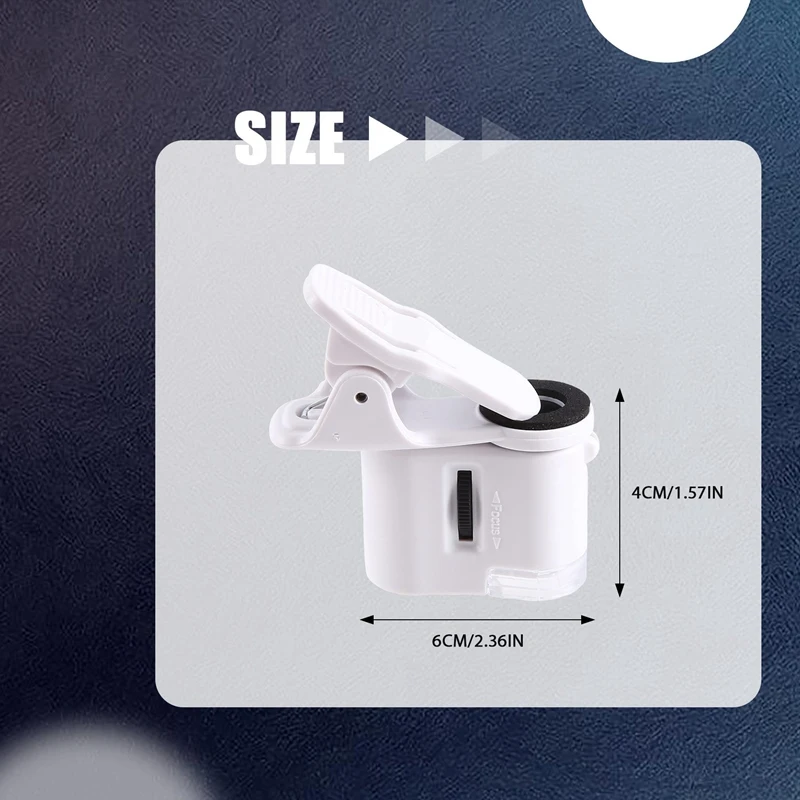 100-кратный зум-микроскоп со светодиодной подсветкой портативная лупа карманная