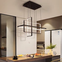 modern rectangular led pendant light kitchen dining room living room bedroom rectangular square box ceiling pendant light