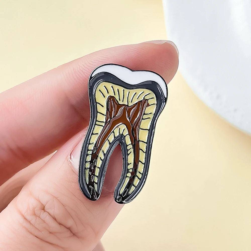 

Teeth Dentistry Dental Nerve Medicine Brooch Pin Enamel Cute Lapel Backpack Badge Jewelry Gift for Dentist Doctor Nurse