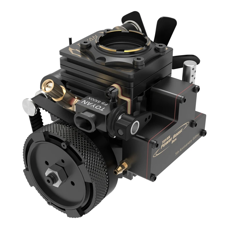 TOYAN Mini Desktop Engine Model Single Cylinder 4-Stroke Engine Methanol Engine For RC Car Model Engine Kit Fs-S100AT