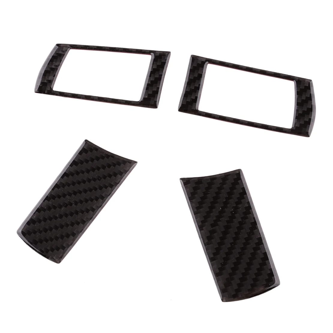 

4Pcs/Set Car Interior Front Steering Wheel Sticker Cover Trim with Button Fit for Chrysler 300 2005 2006 2007 Black Carbon Fiber