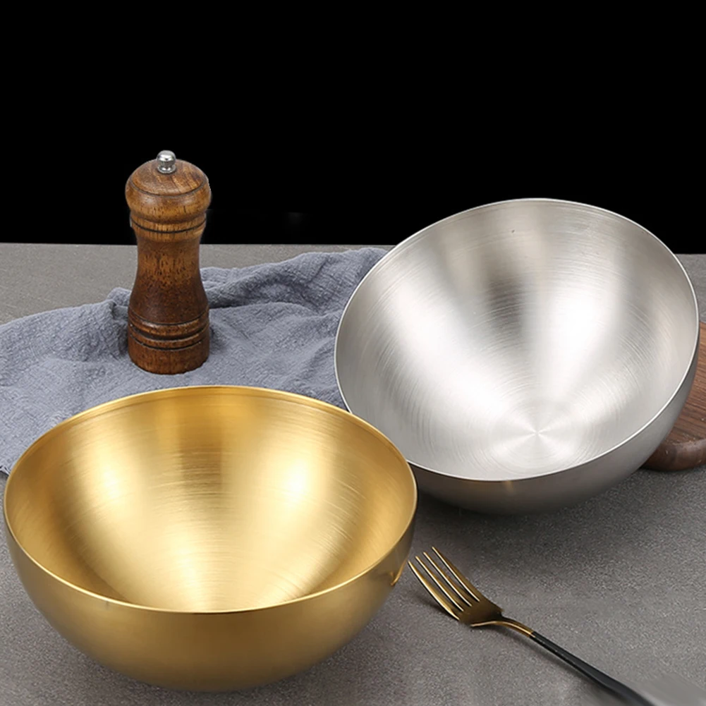 

Stainless Steel Metal Salad Bowl Food Container For Serving Fruits Home Dinnerwar Soup Rice Ramen Noodles Bowl