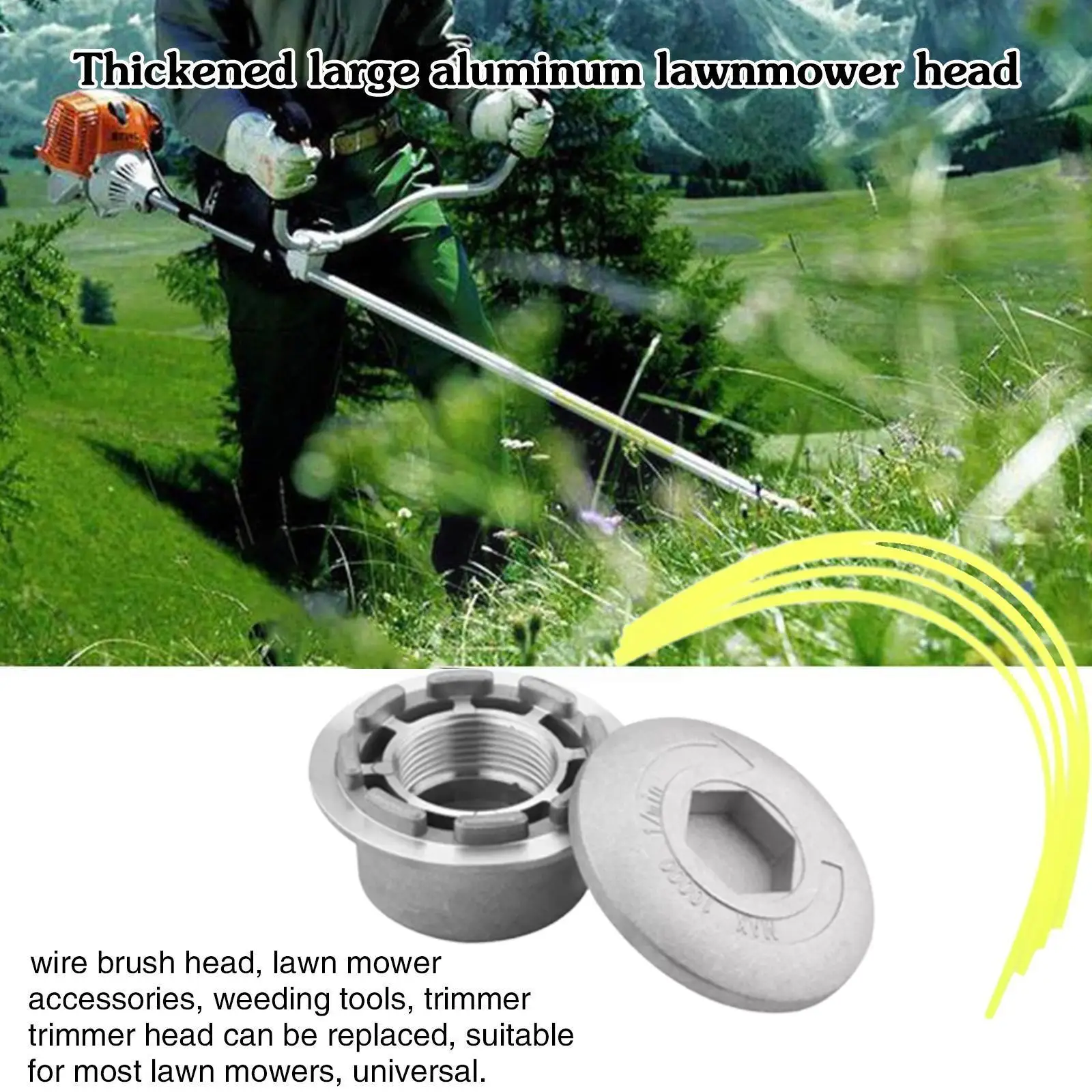 

Утолщенная большая алюминиевая головка газонокосилки, садовые универсальные аксессуары для садового резака, втулка, прочная гирлянда, три...