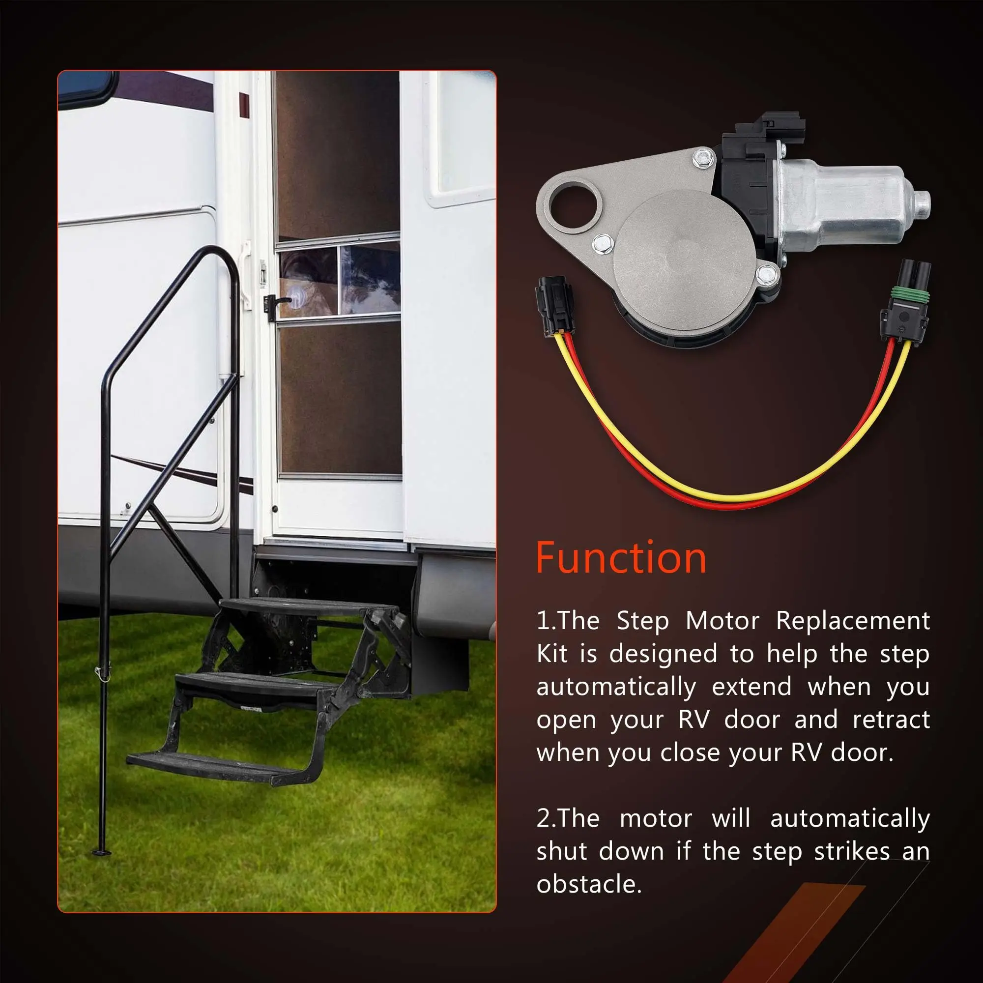 Шаговый двигатель RV совместимый с Lippert 379608 заменяет передний Kwikee 909520000 в сборе