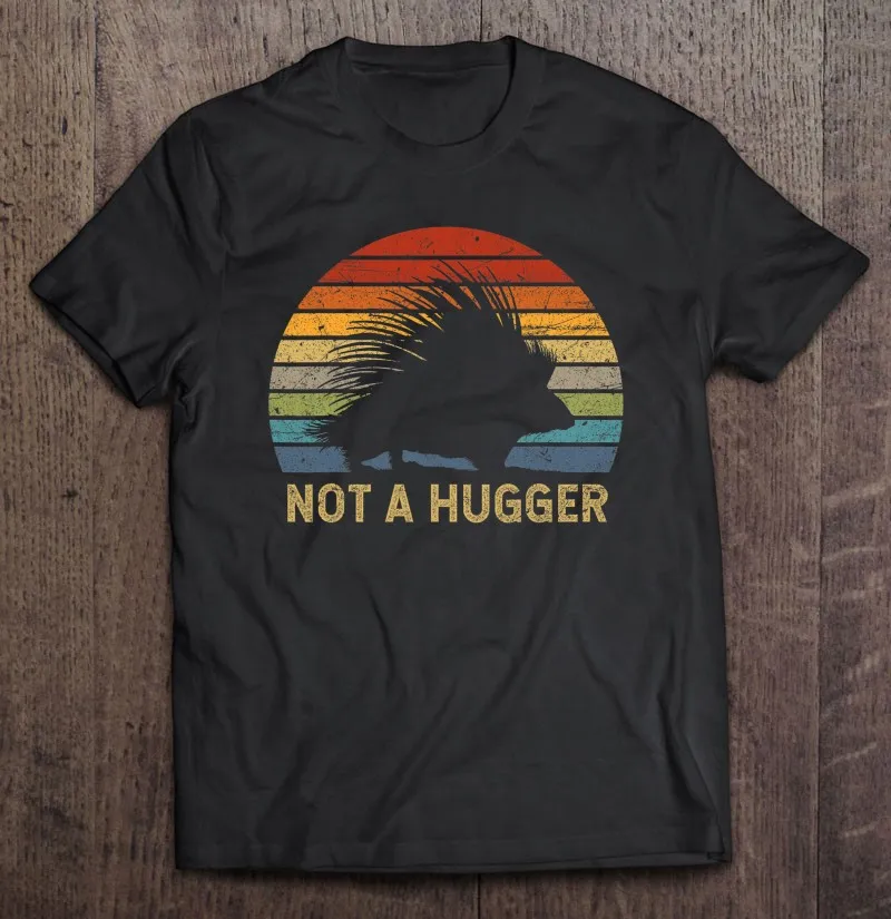 

Забавная Мужская футболка Not A Hugger с изображением поркупина ежика, Мужская саркастическая Мужская футболка, Мужская парная футболка, Хлопко...