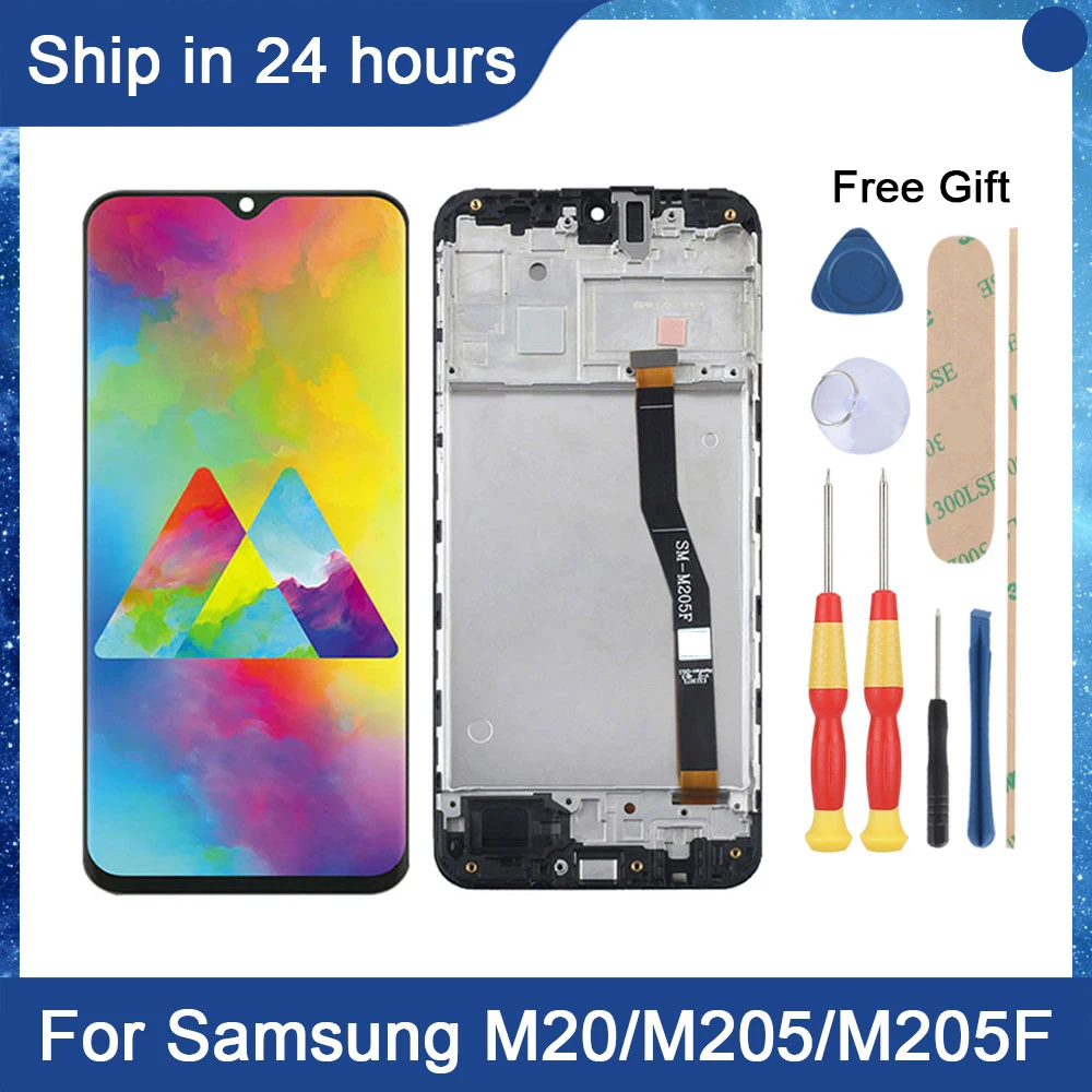 

AiNiCole 6.3'' For Samsung Galaxy M20 LCD Display Touch Screen Digitizer Assembly M20 2019 M205 M205FLCD Screen Replacement