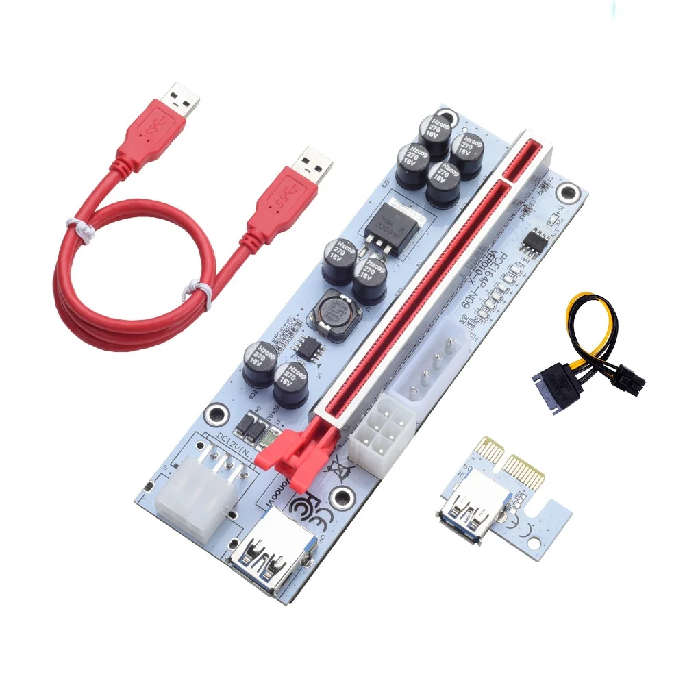 

Удлинительный кабель для видеокарты PCI-ERiser, USB3.0, PCIE передача проводки, 1X к 16X, плата расширения Ver010X