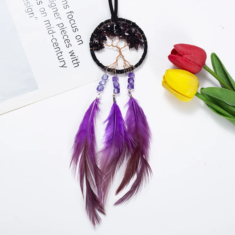 

Wholesale dream catchers handmade home decor feather dreamcatcher with led light for valentine gift