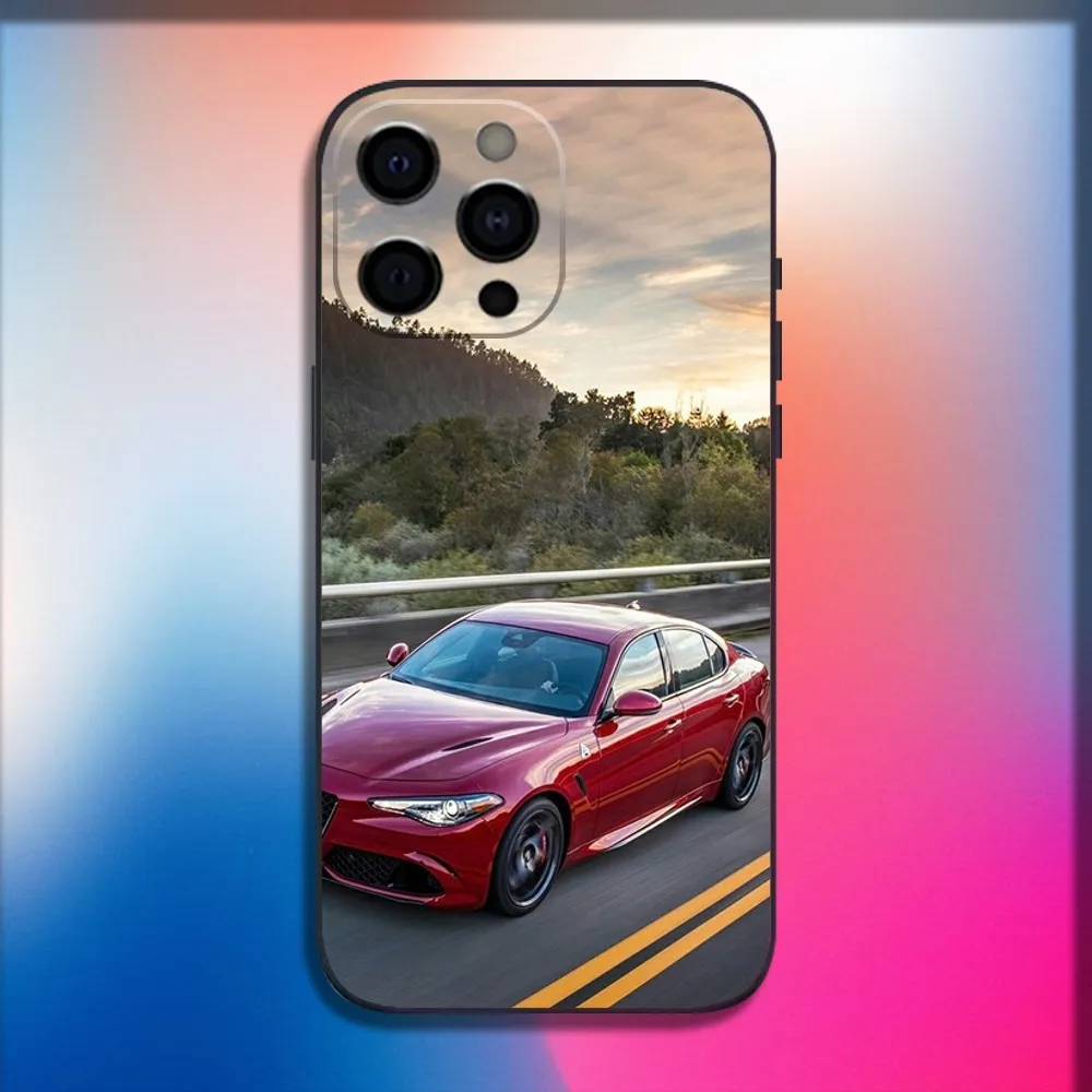 AlfaeS Cool R-RomeoS-S Car Phone Case For iPhone 16 15 14 13 12 11 Pro X XS Max XR Plus Mini Soft Black Cover