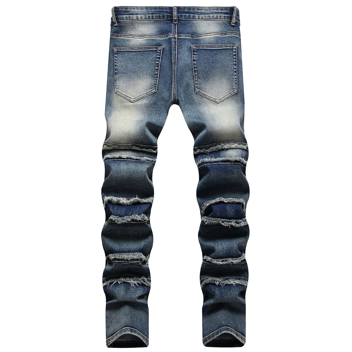 Stylish New Patchwork Men's Jeans Classic Nostalgic Blue Slim Pants High Quality Everyday Social Casual Sports Denim Pants 2022