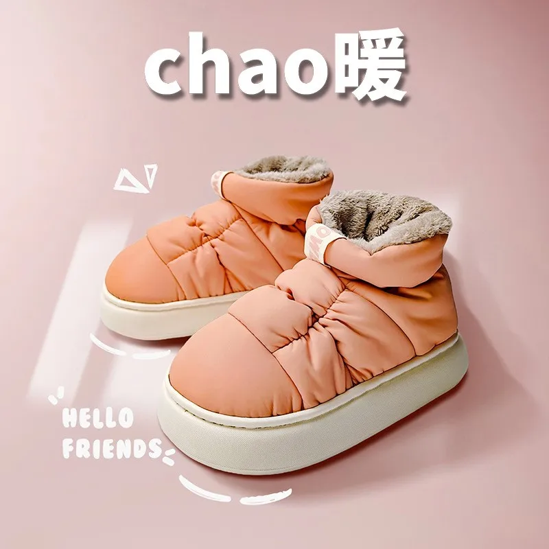 Женские теплые зимние ботинки на толстой мягкой подошве женские хлопковые