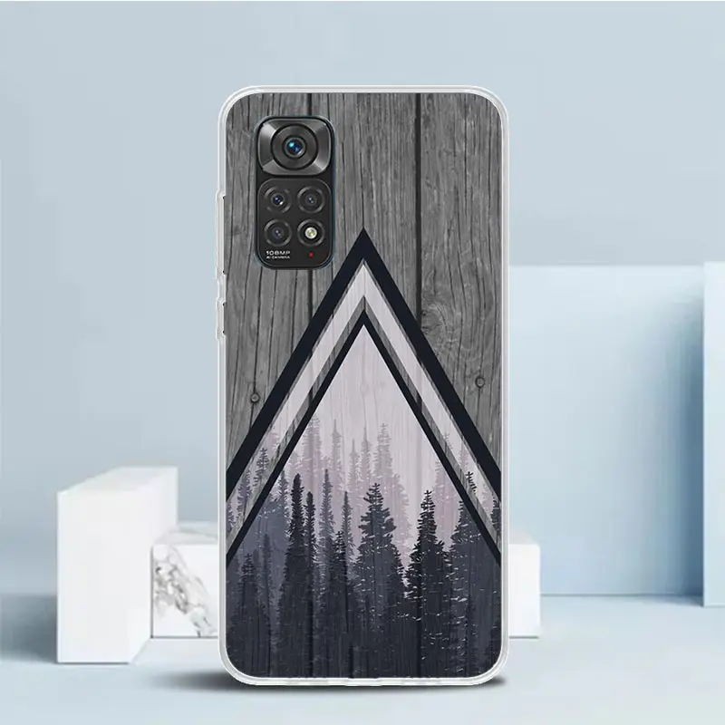 Чехол для телефона Forest Geometry Wood Nature Xiaomi Redmi Note 13 14 12S 12 11S 11 11T 11E Pro Plus 10S 10 9S 9 + мягкая