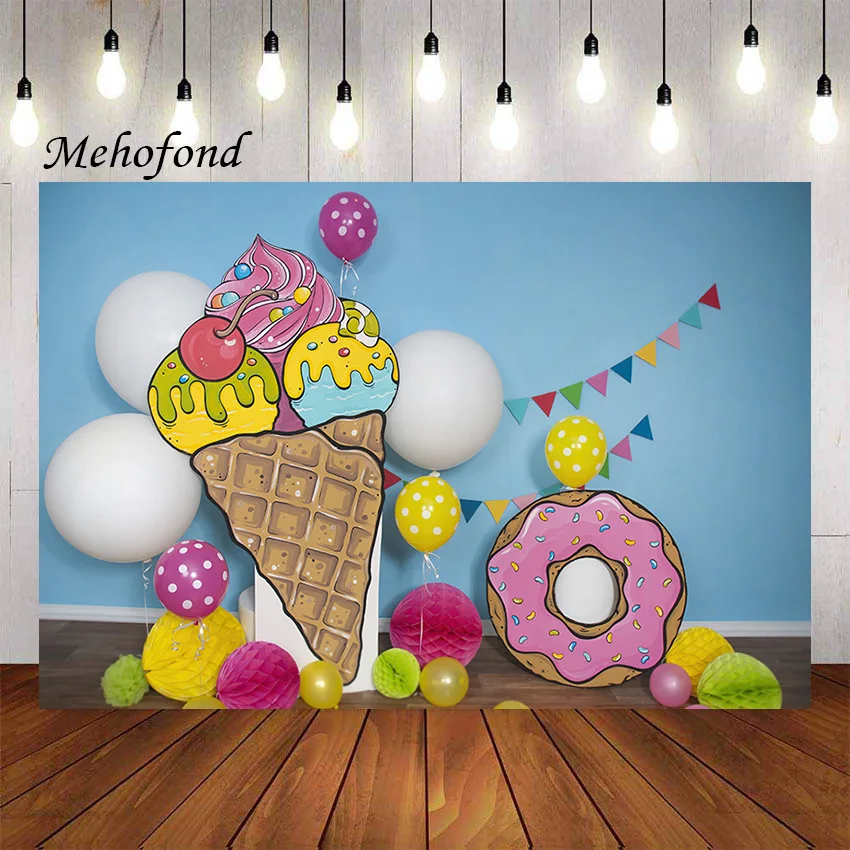 

Фон для фотосъемки Mehofond милый лед сливочный пончик девочка на 1-й день рождения торт разбитое украшение фон фотостудия реквизит