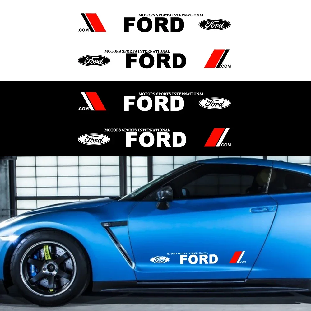 Фото 2 шт. наклейки-полоски на кузов автомобиля, эмблемы для Ford Focus, Mondeo, Transit, Explorer, Fiesta, Edge, Kuga, MK3, Ecosport, Escape №1