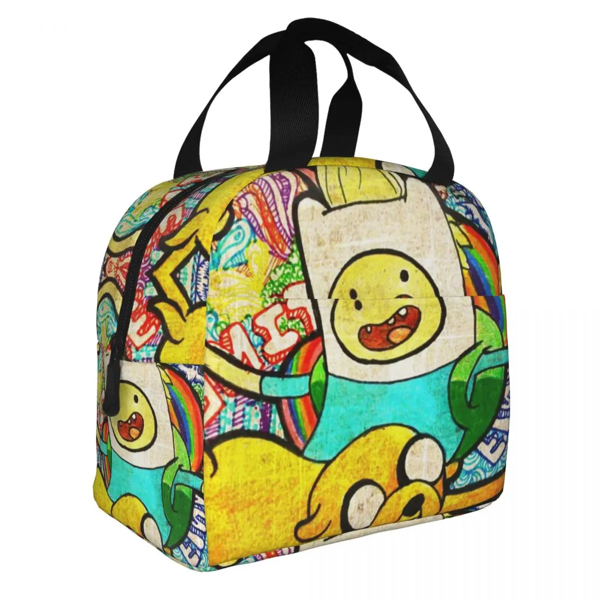 Adventure Time Lunch Bento Bags Portable Aluminum Foil thickened Thermal Cloth Lunch Bag for Women Men Boy
