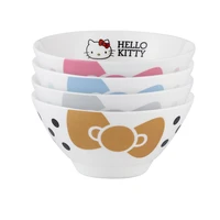 4pcs set sanrio hello kitty cartoon ceramic bowl cute kitty anime small rice bowl salad bowl rice bowl cute kitchen tableware