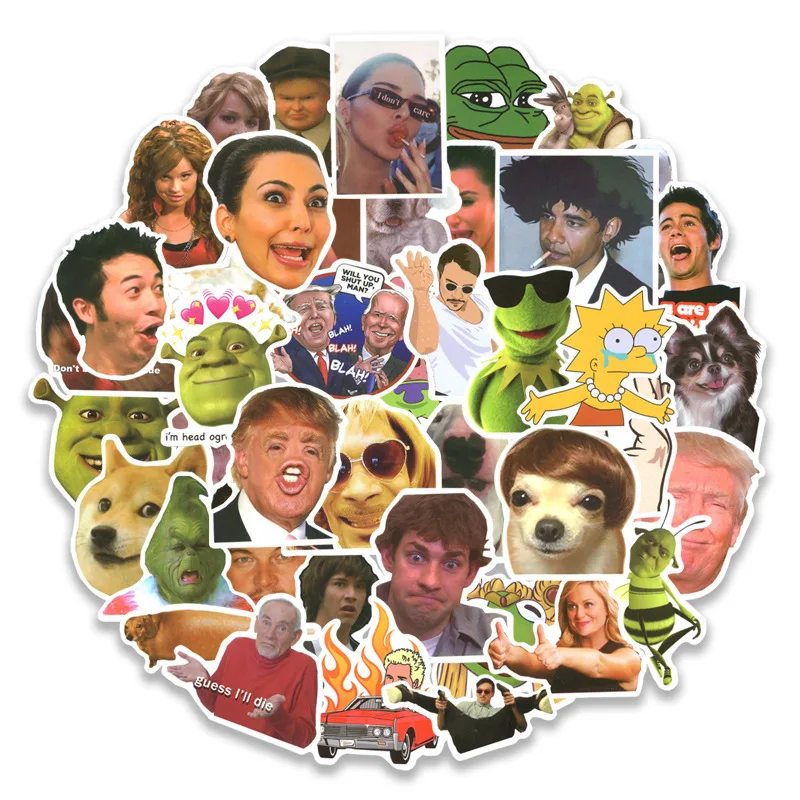 

50PCs Creative Funny Expression Cartoon Stickers Luggage Skateboard Cute Kids Toys DIY Cool Graffiti Car Sticker Decal Scrapbook