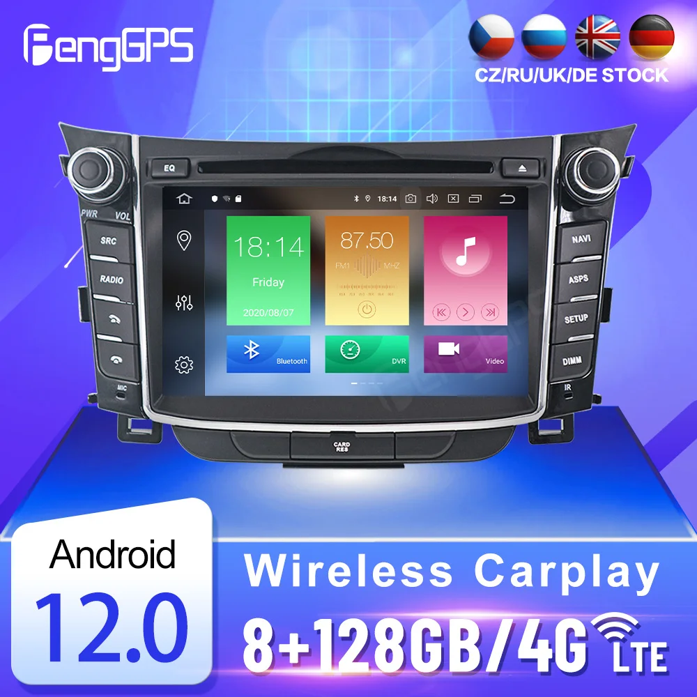 

For Hyundai I30 Elantra GT 2012-2016 12.0 Car DVD GPS Navigation Auto Radio Stereo Video Multifunction CarPlay HeadUnit