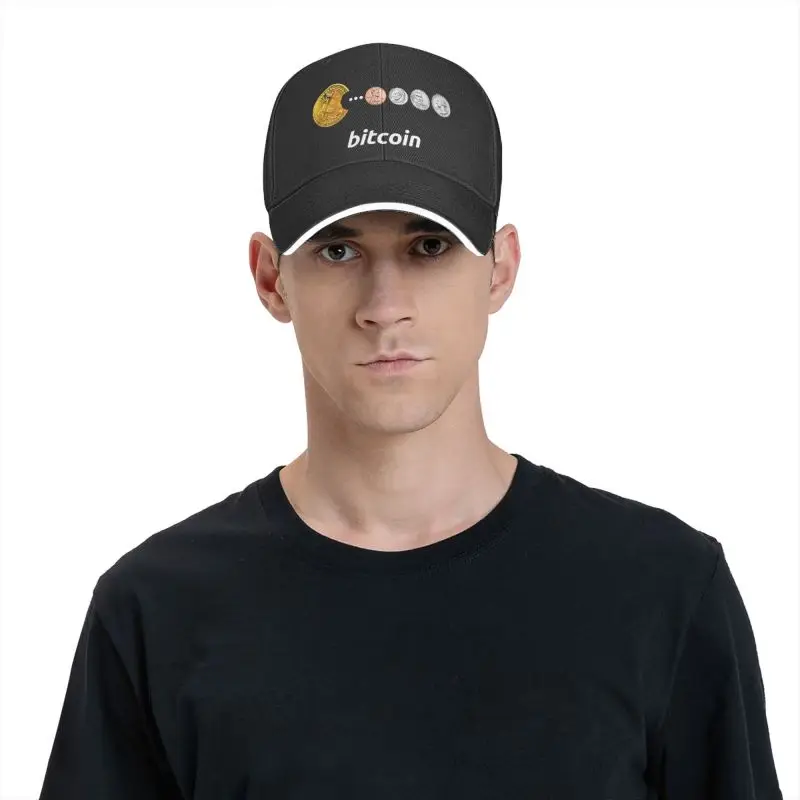 Classic Bitcoin Snacks Baseball Cap Women Men Custom Adjustable Unisex BTC Crypto Coins Dad Hat Outdoor images - 6