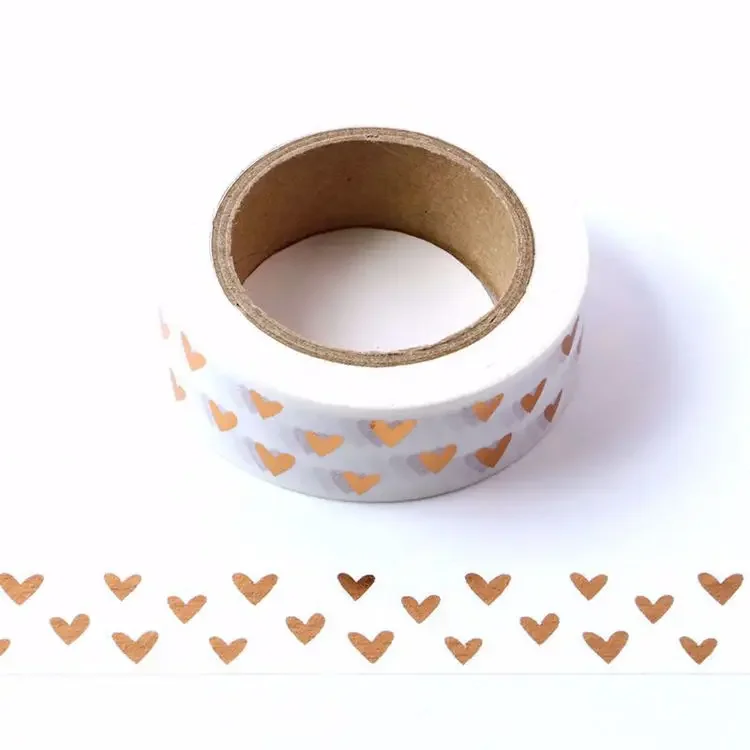 Декоративная бумажная лента GREATHOPE WASHI TAPE сердечки 10 м