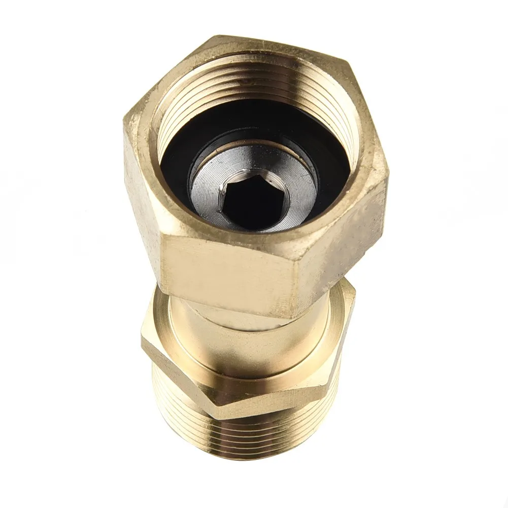 

Part Swivel Joint Pressure Washer Rotation Tool Universal Brass Copper 14mm Thread 360 degree Attachment Kink Free