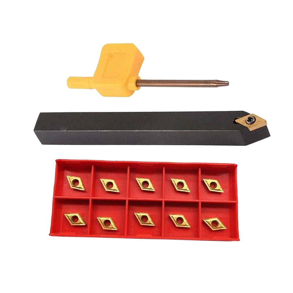 

11pcs SDNCN1212H07 Lathe External Turning Tool Holder DCMT070204 BP010 Carbide Insert T8 Wrench Mechanical Workshop Tools