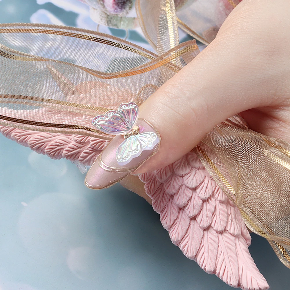 

5pcs Aurora Butterfly Nail Charms Resin Sequins Shiny Moving Butterfly Rhinestone Decoration DIY Nail Art Jewelry Accessories JK