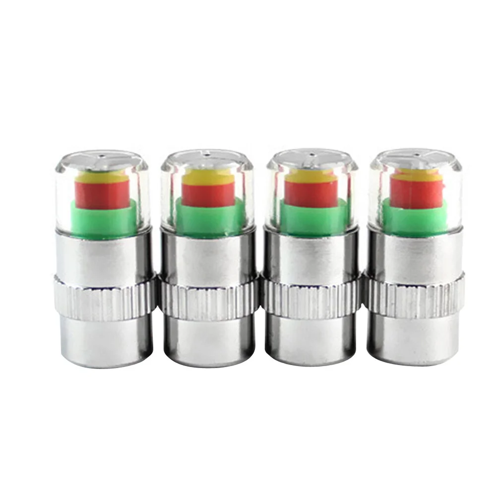 

4 PCS Car Tyre Caps Covers Tire Pressure Monitor Stem Caps Sensor Indicator