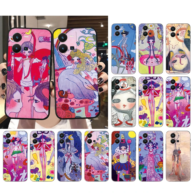 

Phone Case For VIVO Y53S Y33S Y11S Y31 Y21 Y70 Y20 Y21S Y72 Y55 Y76 Y51 Y01 V23E V21 V23 V21E Aya Takano Tarot Card Case