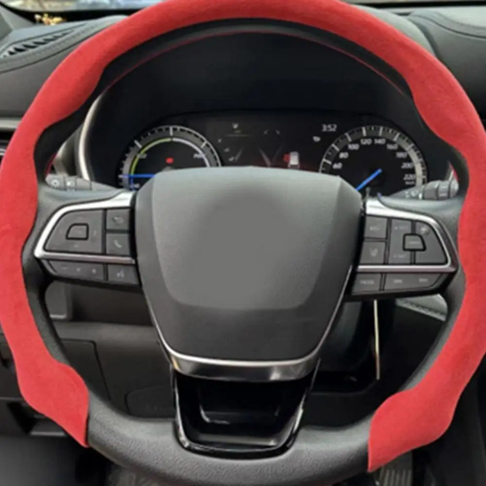 

Универсальный рукав на руль автомобиля, полуобернутый узором из углеродного волокна, всесезонный, с нескользящей сеткой, красная, D-образная ручка