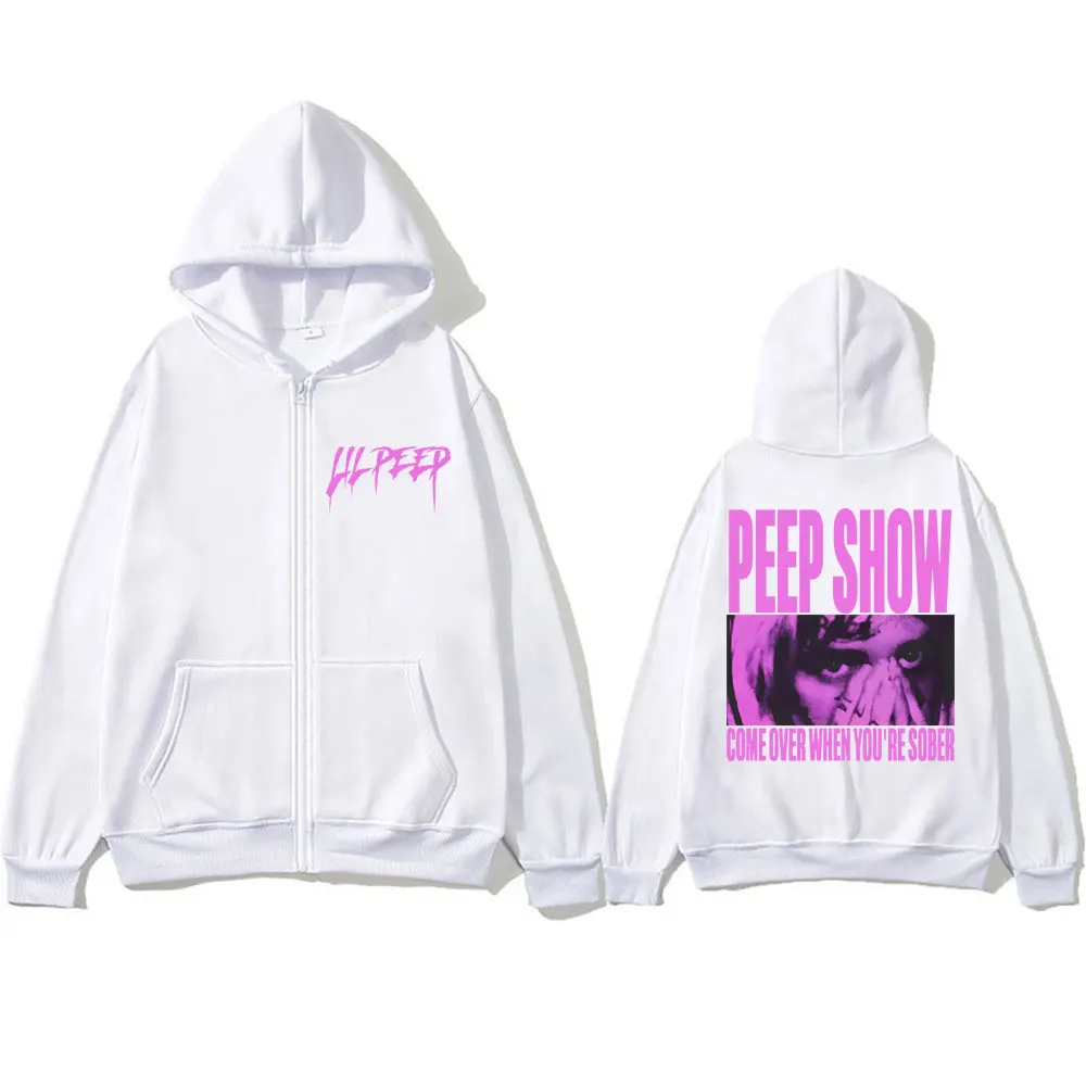 Рэпер Lil Peep Show Толстовка на молнии Модный винтажный кардиган в стиле Харадзюку