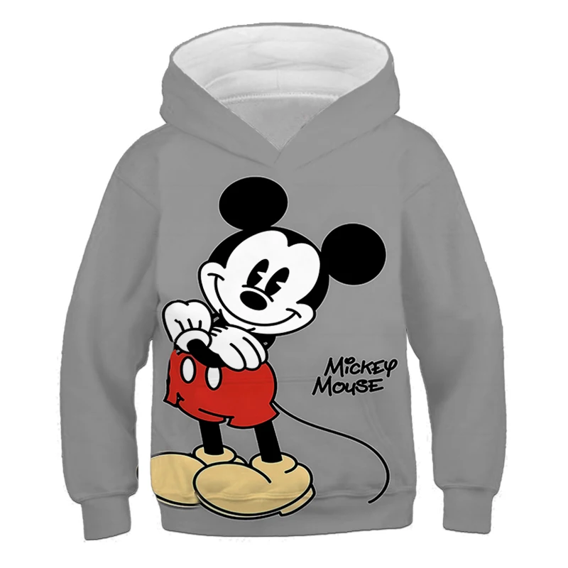 

Children's Autumn Clothes Cartoon Printed Kids' Hoodie Mickey Mouse Gray Boys' tops casual girs' sportswear From 3 to 13years